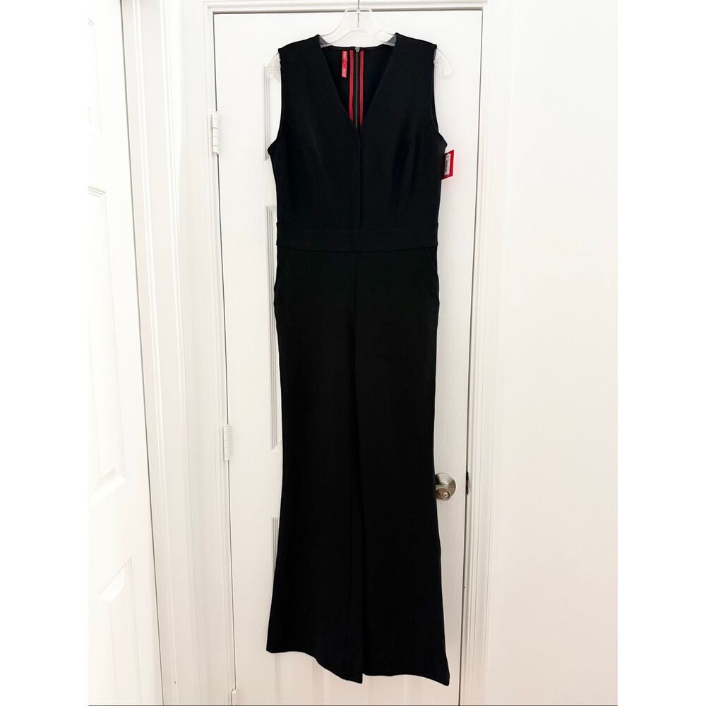 Spanx Womens Classic Black The Perfect Sleeveless Ponte Knit Jumpsuit Medium NWT